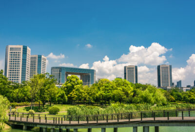 Clean City Scape with Park view